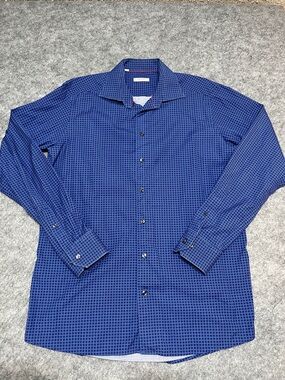 Eton Blue Grid Dress Shirt